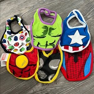 Marvel Superhero Baby Bibs Set - Red, Green, Blue
